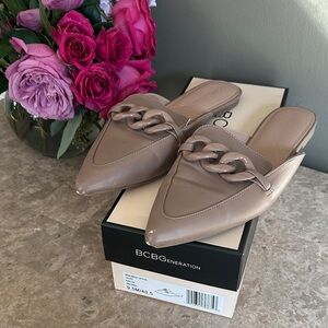 BCBGeneration Women's Beige Chain Mules